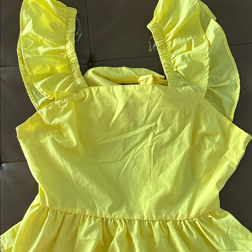 Yellow Ruffled Tank Top